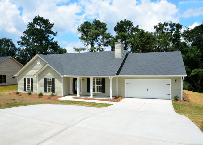 a home with a large yard
